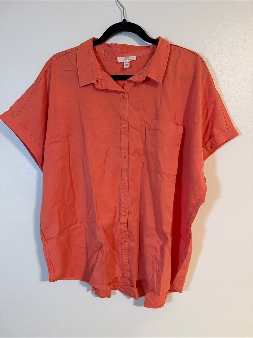 Como Vintage Coral Short-Sleeve Button-Down Shirt